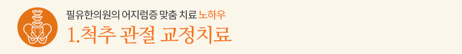 노하우1. 척추 관절 교정치료